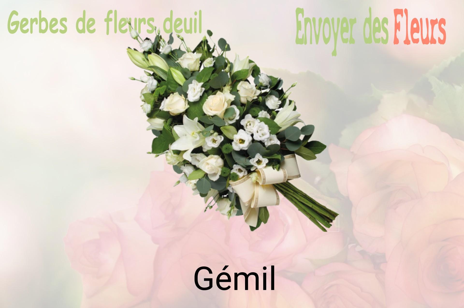 Gerbe de fleurs de deuil livrée à Gémil
